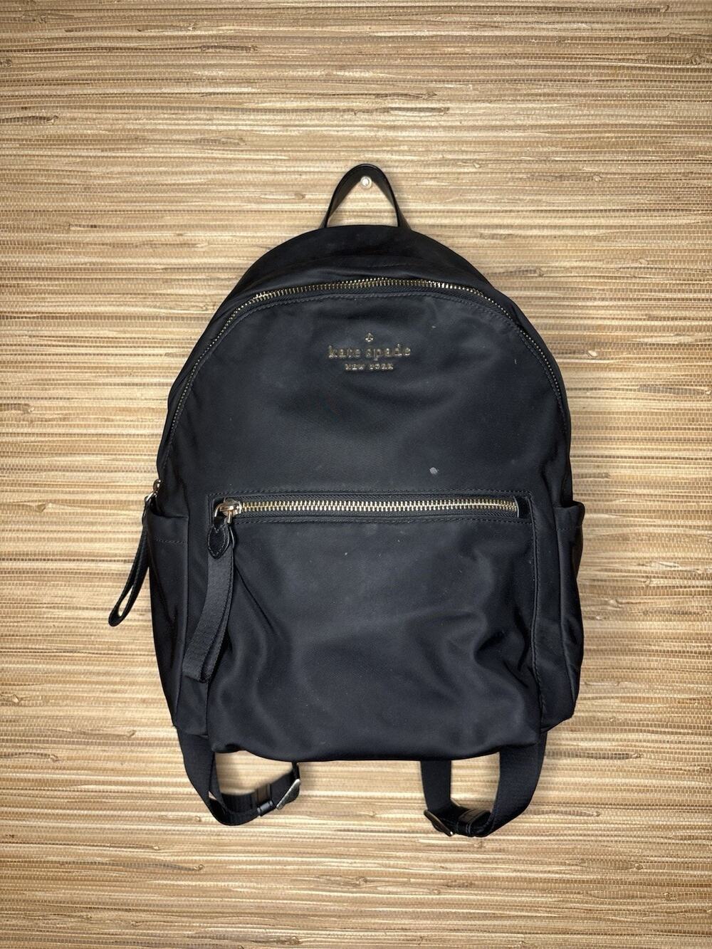 Kate Spade New York Chelsea Large Nylon Backpack Black 15” x 11”
